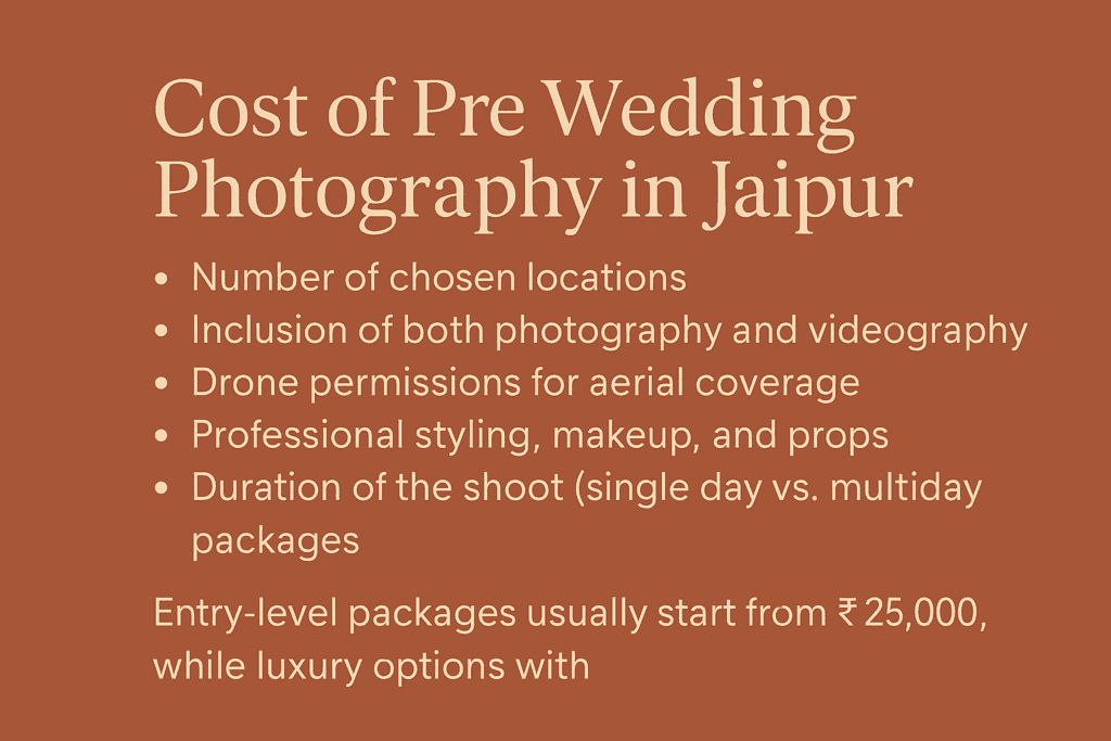 Cost of pre wedding photography in Jaipur with package details